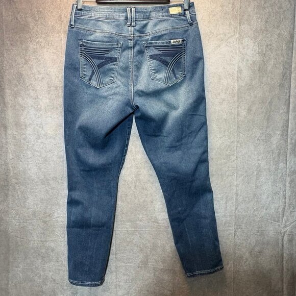 Seven7 High Rise Ankle Skinny Jeans | Size 10 | Embroidered 7 Back Pockets - Picture 1 of 12